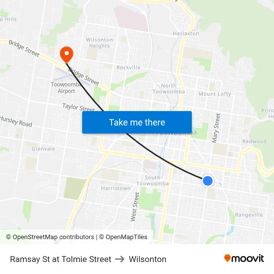 Ramsay St at Tolmie Street to Wilsonton map