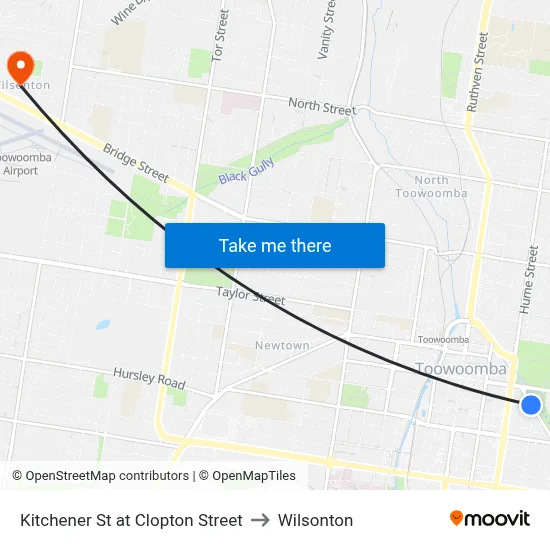 Kitchener St at Clopton Street to Wilsonton map