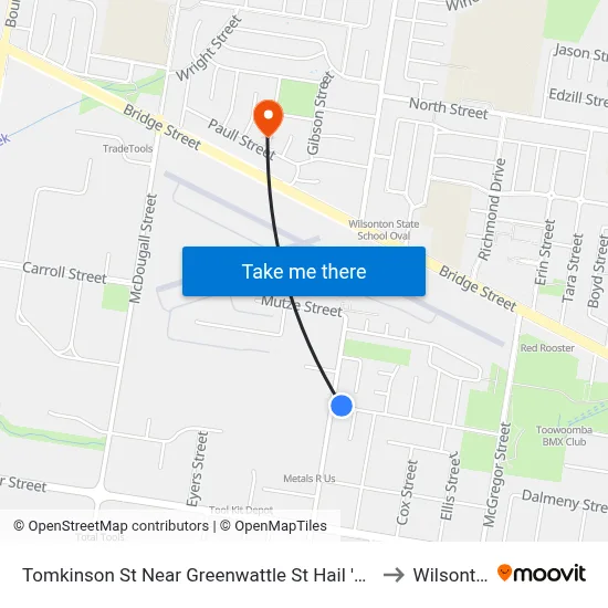 Tomkinson St Near Greenwattle St Hail 'N' Ride to Wilsonton map