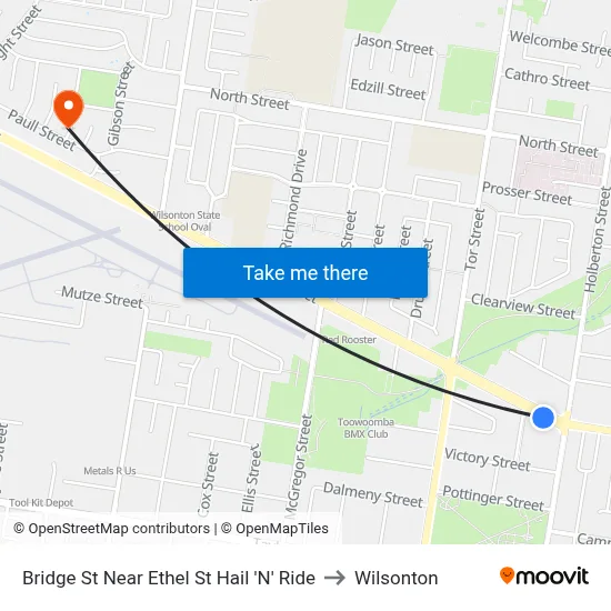 Bridge St Near Ethel St Hail 'N' Ride to Wilsonton map