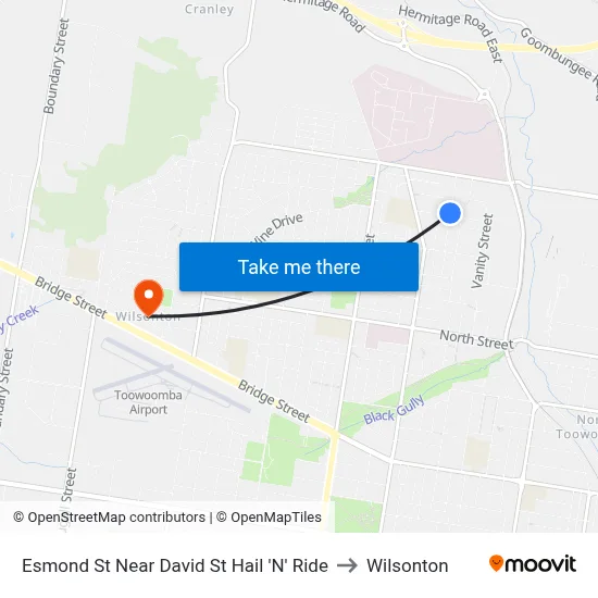 Esmond St Near David St Hail 'N' Ride to Wilsonton map