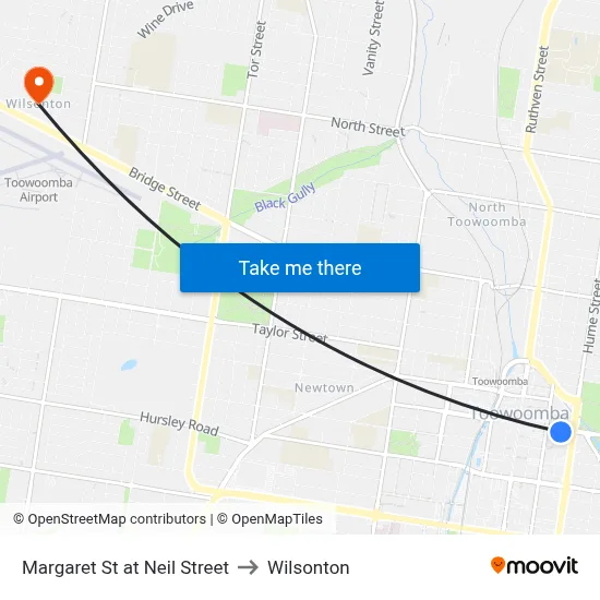 Margaret St at Neil Street to Wilsonton map