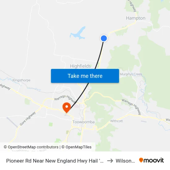 Pioneer Rd Near New England Hwy Hail 'N' Ride to Wilsonton map