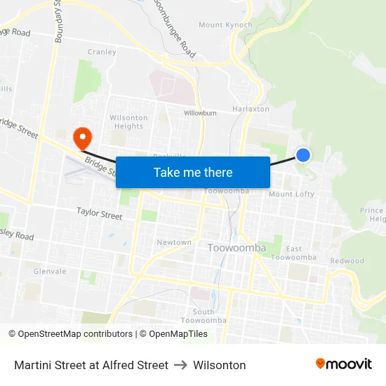 Martini Street at Alfred Street to Wilsonton map