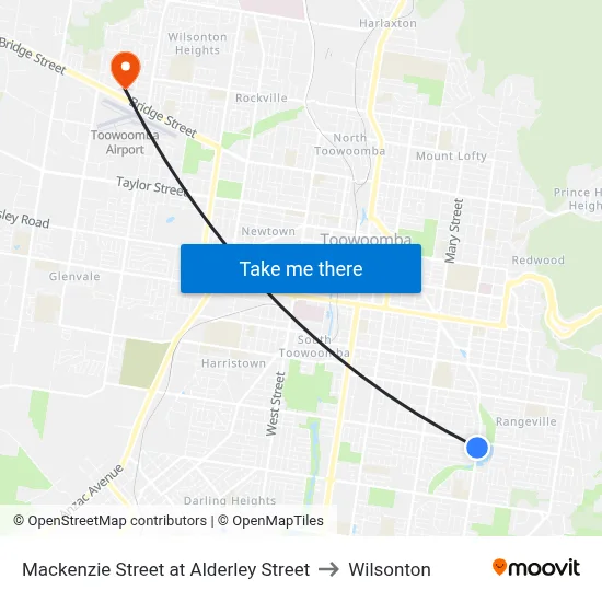 Mackenzie Street at Alderley Street to Wilsonton map