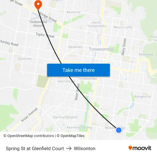 Spring St at Glenfield Court to Wilsonton map