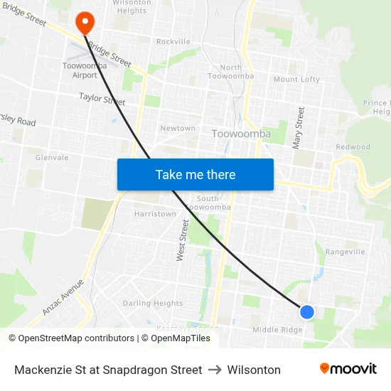 Mackenzie St at Snapdragon Street to Wilsonton map