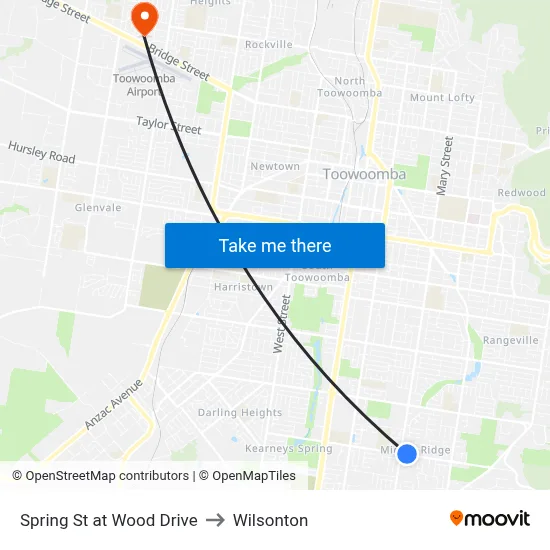 Spring St at Wood Drive to Wilsonton map