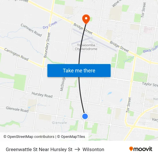 Greenwattle St Near Hursley St to Wilsonton map