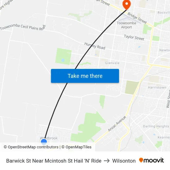 Barwick St Near Mcintosh St Hail 'N' Ride to Wilsonton map