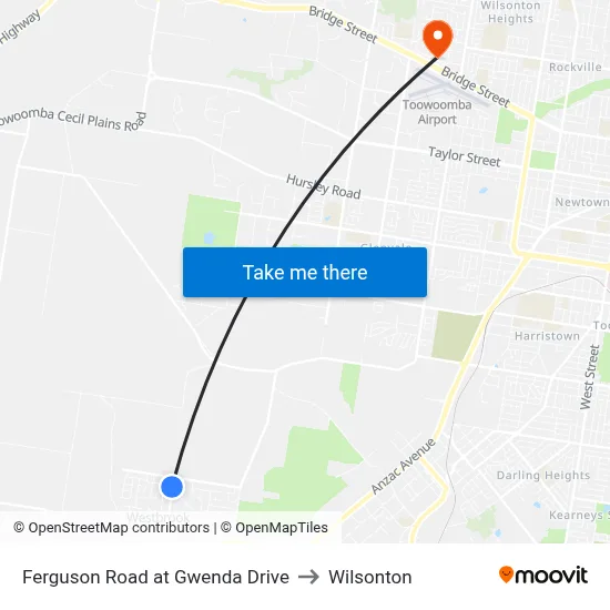 Ferguson Road at Gwenda Drive to Wilsonton map