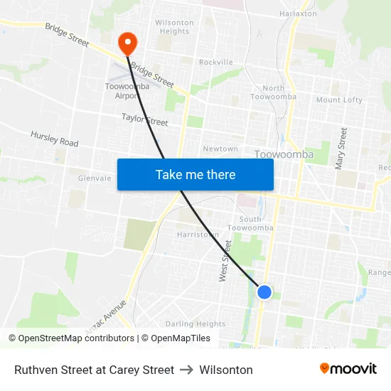 Ruthven Street at Carey Street to Wilsonton map