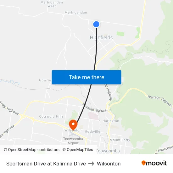 Sportsman Drive at Kalimna Drive to Wilsonton map