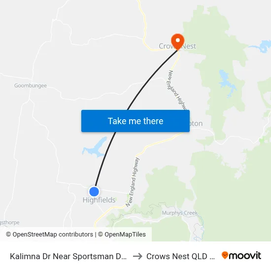 Kalimna Dr Near Sportsman Dr Hail 'N' Ride to Crows Nest QLD Australia map