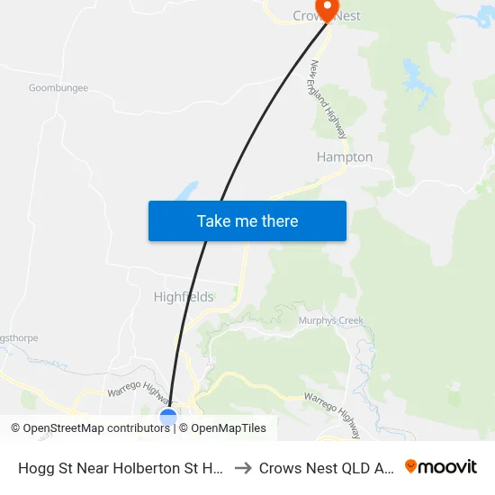 Hogg St Near Holberton St Hail 'N' Ride to Crows Nest QLD Australia map