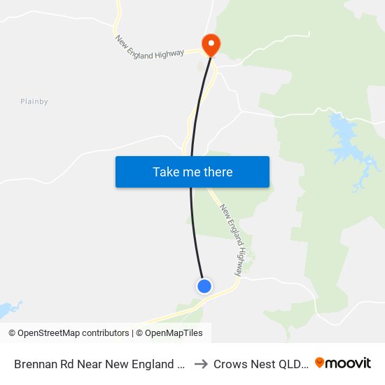 Brennan Rd Near New England Hwy Hail 'N' Ride to Crows Nest QLD Australia map