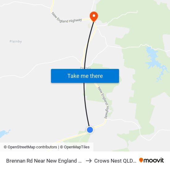 Brennan Rd Near New England Hwy Hail 'N' Ride to Crows Nest QLD Australia map