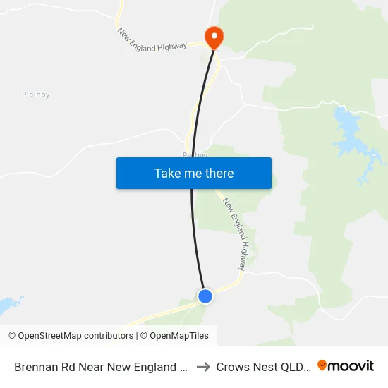 Brennan Rd Near New England Hwy Hail 'N' Ride to Crows Nest QLD Australia map