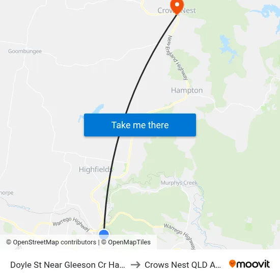 Doyle St Near Gleeson Cr Hail 'N' Ride to Crows Nest QLD Australia map