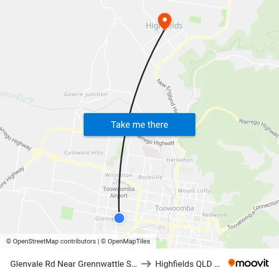 Glenvale Rd Near Grennwattle St Hail 'N' Ride to Highfields QLD Australia map
