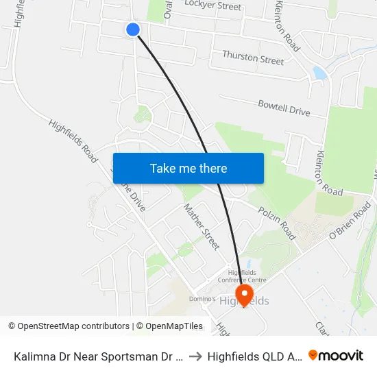 Kalimna Dr Near Sportsman Dr Hail 'N' Ride to Highfields QLD Australia map