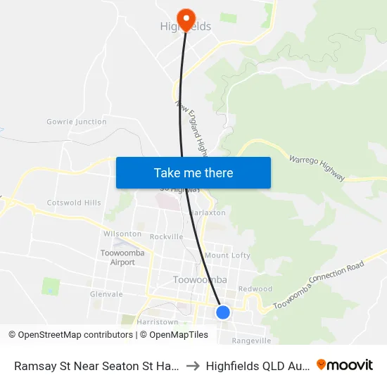 Ramsay St Near Seaton St Hail 'N' Ride to Highfields QLD Australia map