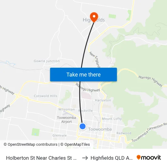 Holberton St Near Charles St Hail 'N' Ride to Highfields QLD Australia map