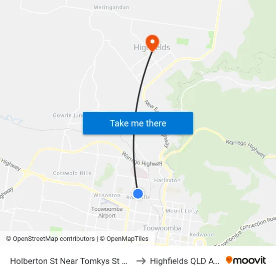 Holberton St Near Tomkys St Hail 'N' Ride to Highfields QLD Australia map