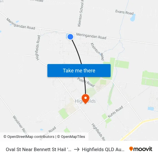 Oval St Near Bennett St Hail 'N' Ride to Highfields QLD Australia map