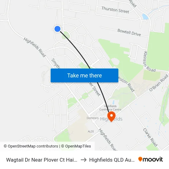 Wagtail Dr Near Plover Ct Hail 'N' Ride to Highfields QLD Australia map