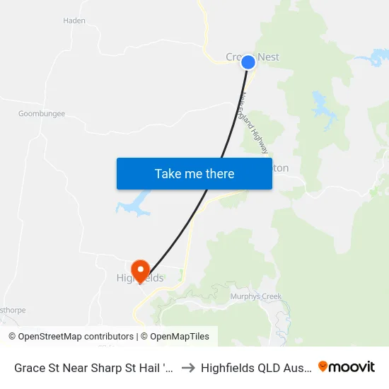 Grace St Near Sharp St Hail 'N' Ride to Highfields QLD Australia map