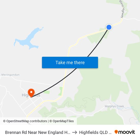 Brennan Rd Near New England Hwy Hail 'N' Ride to Highfields QLD Australia map