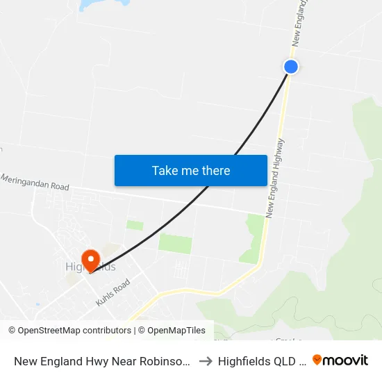 New England Hwy Near Robinson Rd Hail 'N' Ride to Highfields QLD Australia map