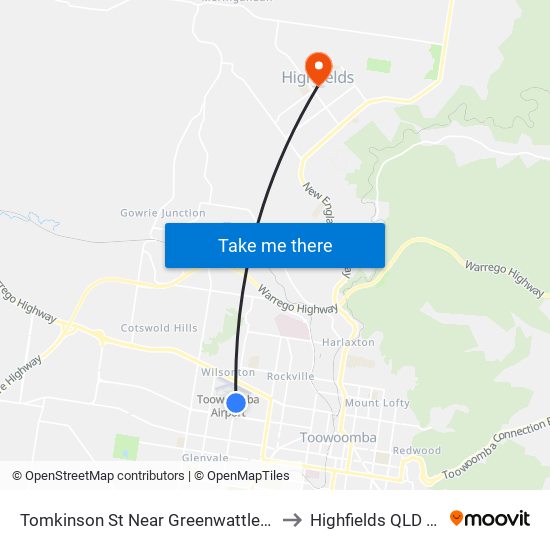 Tomkinson St Near Greenwattle St Hail 'N' Ride to Highfields QLD Australia map