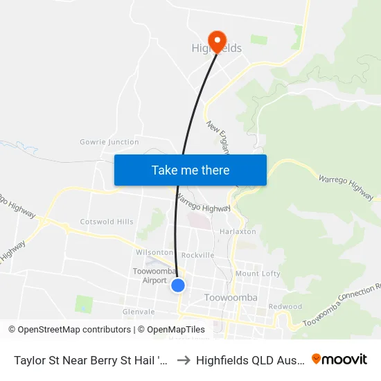 Taylor St Near Berry St Hail 'N' Ride to Highfields QLD Australia map