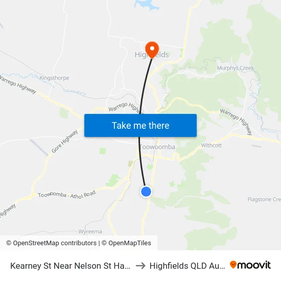 Kearney St Near Nelson St Hail 'N' Ride to Highfields QLD Australia map