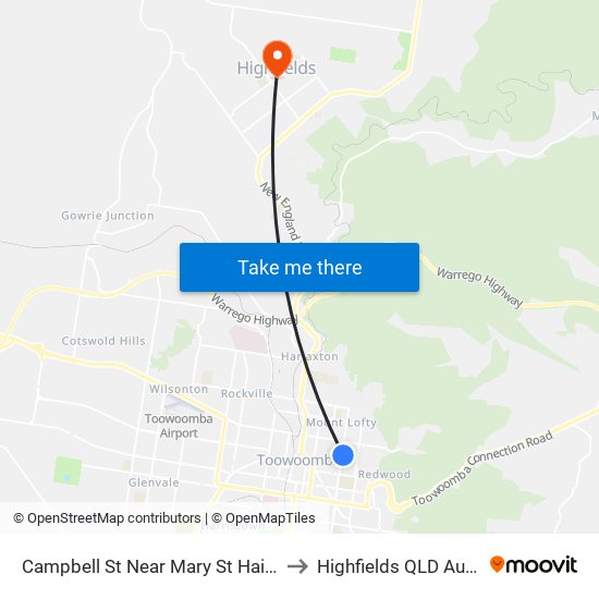 Campbell St Near Mary St Hail 'N' Ride to Highfields QLD Australia map