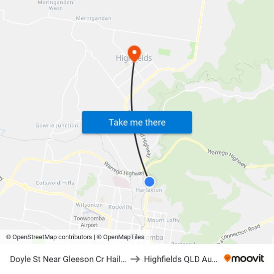 Doyle St Near Gleeson Cr Hail 'N' Ride to Highfields QLD Australia map