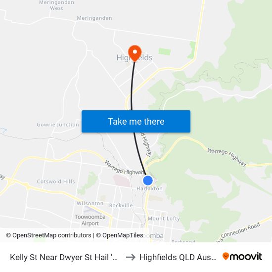 Kelly St Near Dwyer St Hail 'N' Ride to Highfields QLD Australia map