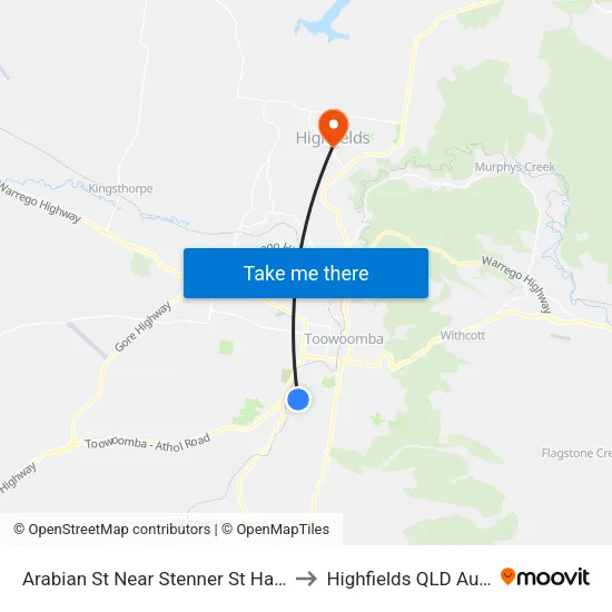 Arabian St Near Stenner St Hail 'N' Ride to Highfields QLD Australia map