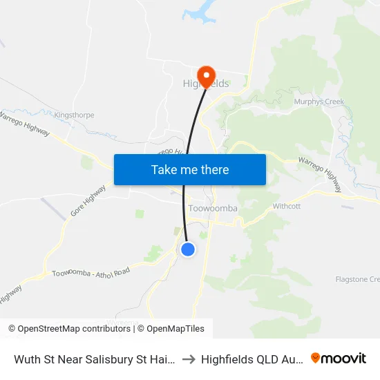 Wuth St Near Salisbury St Hail 'N' Ride to Highfields QLD Australia map