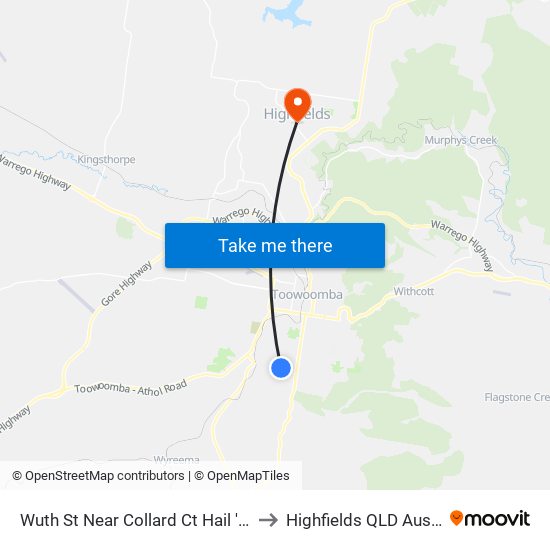 Wuth St Near Collard Ct Hail 'N' Ride to Highfields QLD Australia map