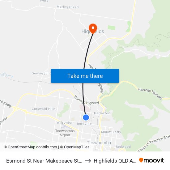 Esmond St Near Makepeace St Hail 'N' Ride to Highfields QLD Australia map