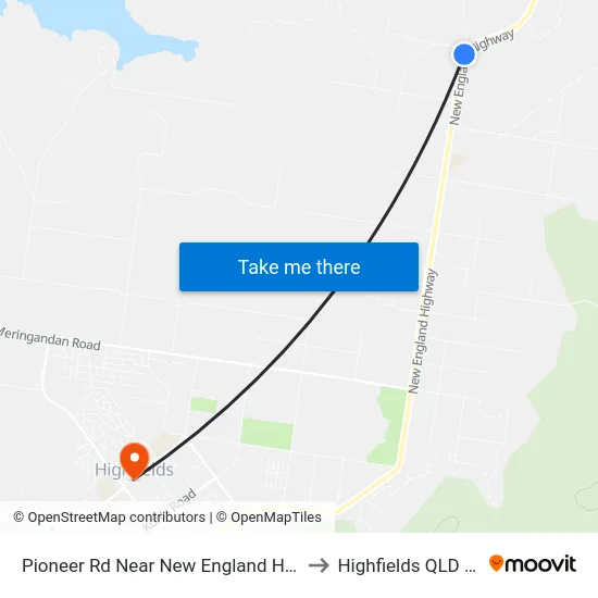 Pioneer Rd Near New England Hwy Hail 'N' Ride to Highfields QLD Australia map
