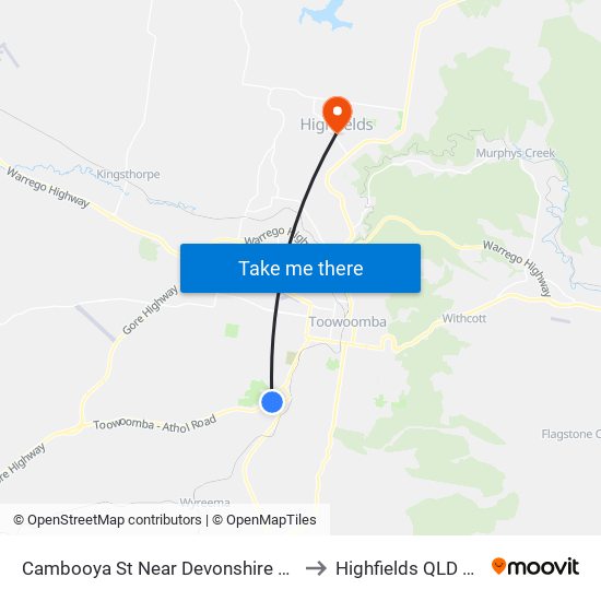 Cambooya St Near Devonshire St Hail 'N' Ride to Highfields QLD Australia map