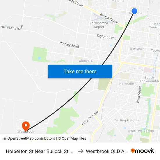 Holberton St Near Bullock St Hail 'N' Ride to Westbrook QLD Australia map