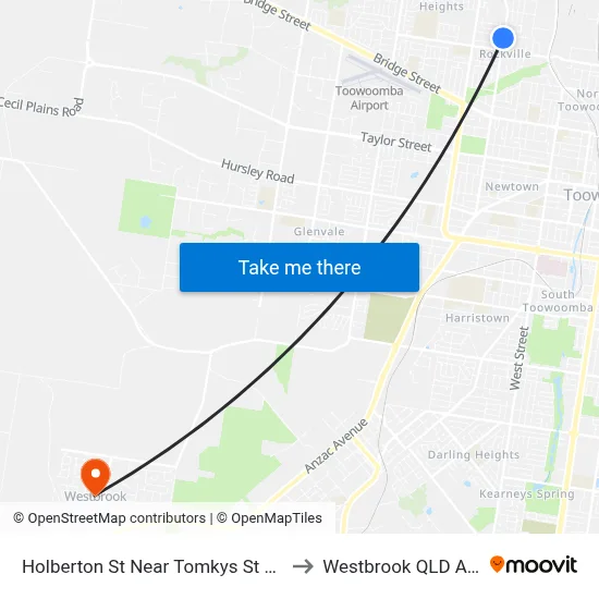 Holberton St Near Tomkys St Hail 'N' Ride to Westbrook QLD Australia map