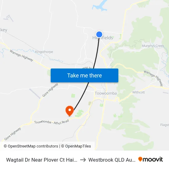 Wagtail Dr Near Plover Ct Hail 'N' Ride to Westbrook QLD Australia map