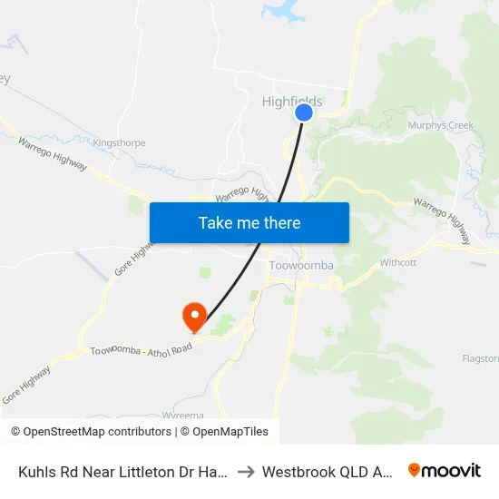 Kuhls Rd Near Littleton Dr Hail 'N' Ride to Westbrook QLD Australia map