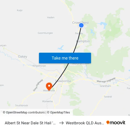 Albert St Near Dale St Hail 'N' Ride to Westbrook QLD Australia map